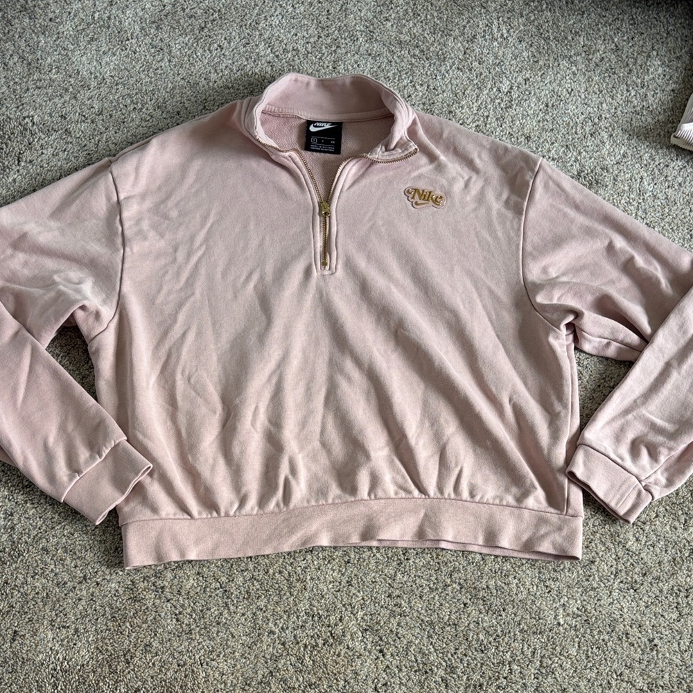 Nike Light Pink Quarter-Zip Pullover